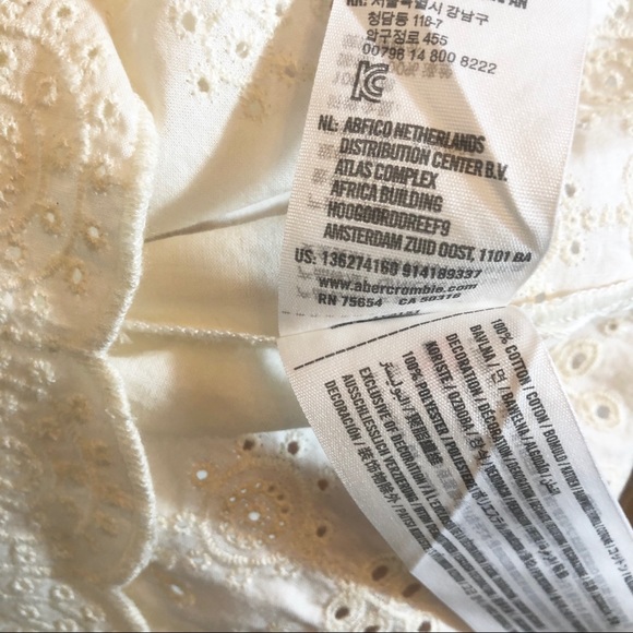 Abercrombie & Fitch Cotton Eyelet Blouse Size M - Picture 5 of 5